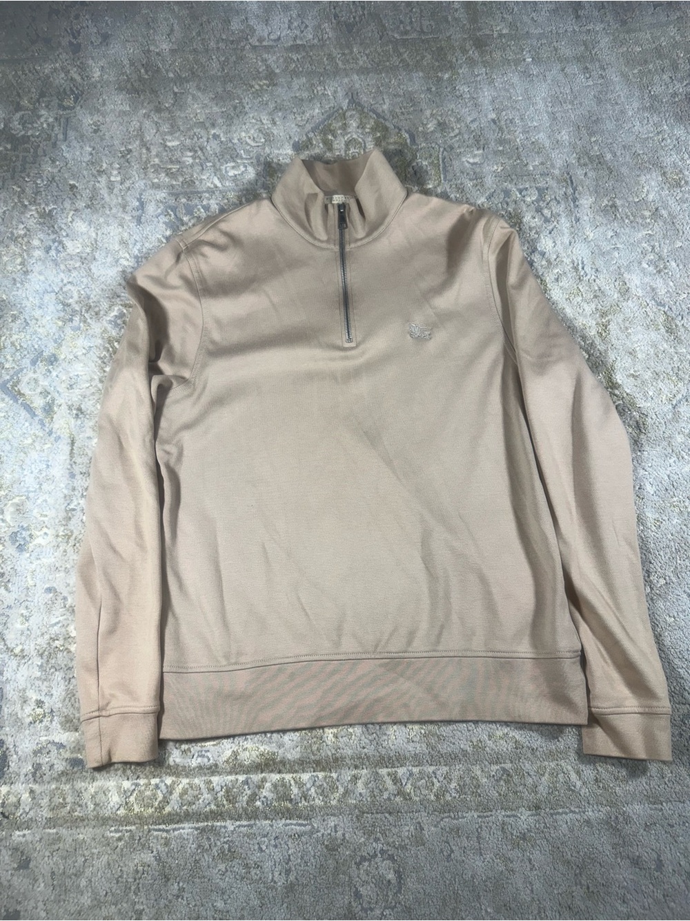 Burberry Brit  Men's quarter Zip collared Neck Sweater in Light Beige size L